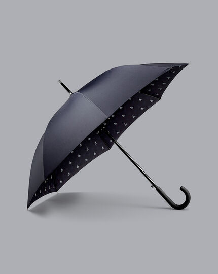 Klassischer Regenschirm mit Print - Marineblau