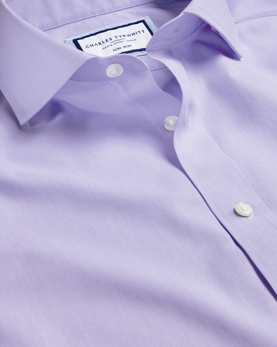 Non-Iron Charles Spread - Collar Poplin Purple Shirt Tyrwhitt | Lilac