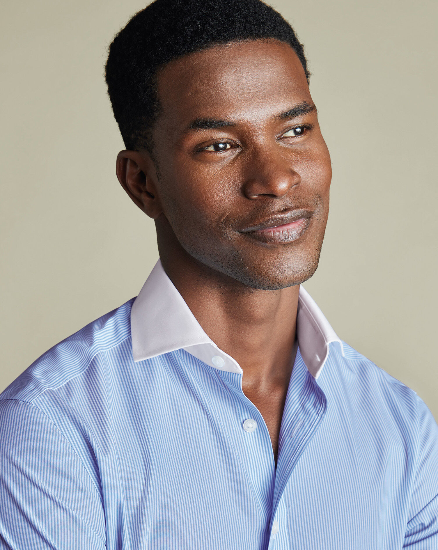 Spread Collar Non-Iron Bengal Stripe Winchester Shirt - Sky Blue