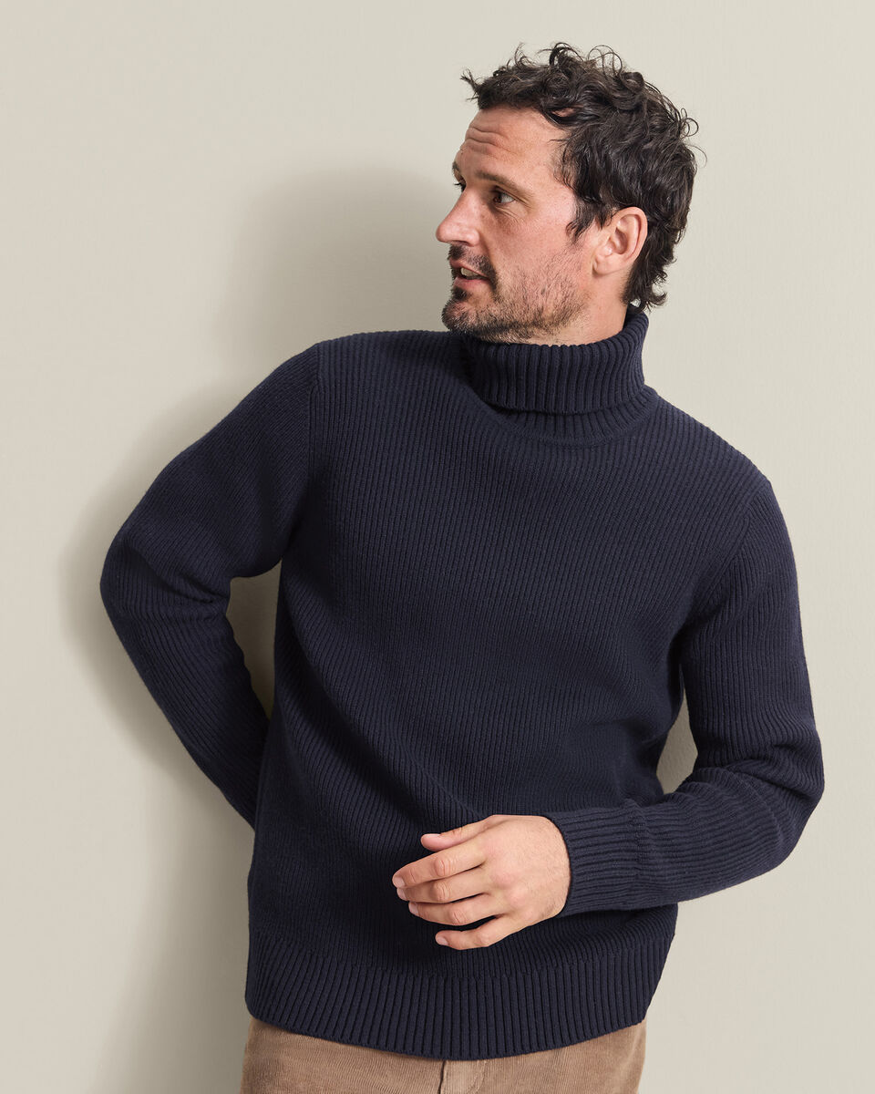 Dikke Jumper Van Pure Merinowol - Marineblauw