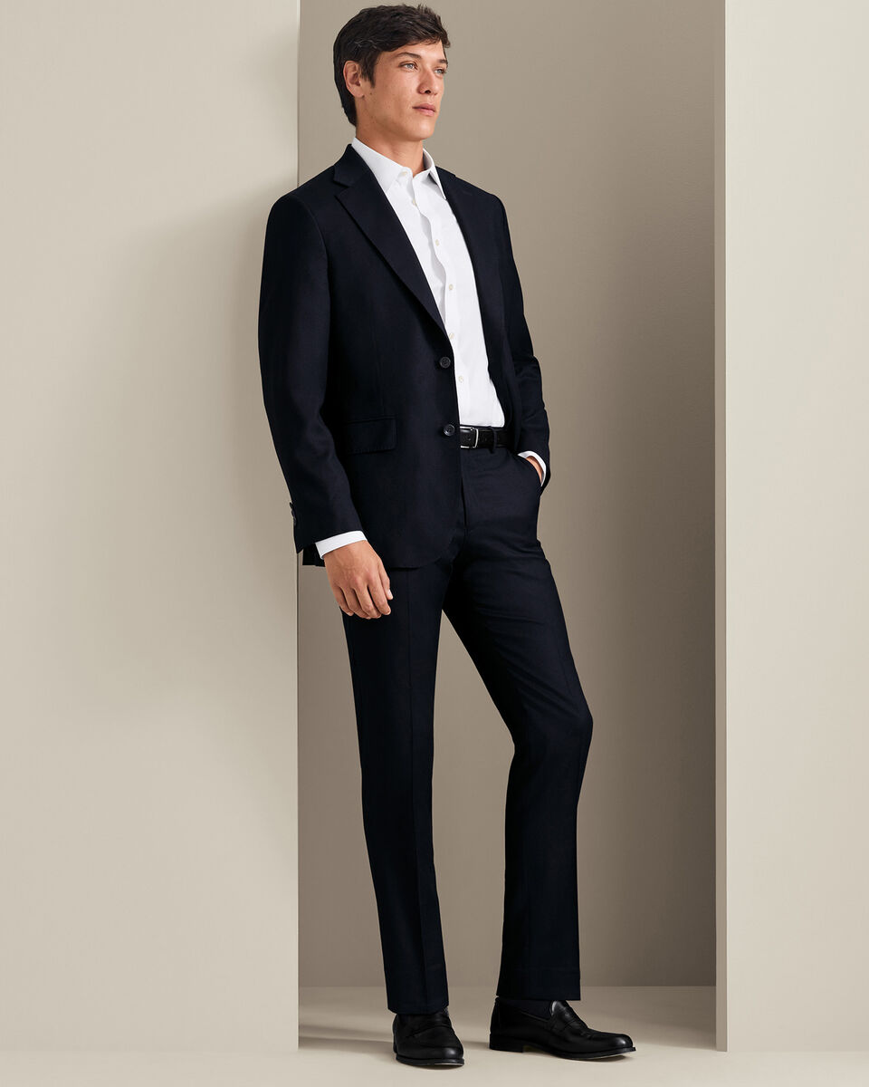 Italian Luxury Flannel Suit - Navy