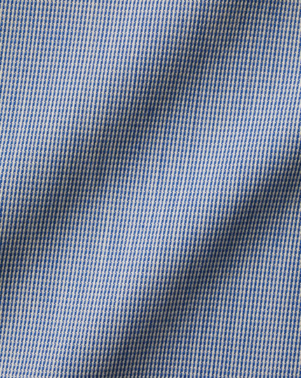 Semi-Cutaway Collar Twill Shirt with Printed Trim - Royal Blue