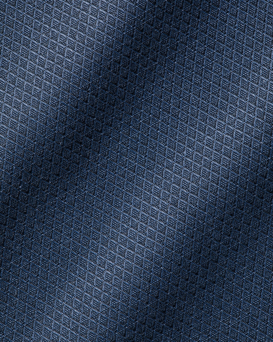 Non-Iron Diamond Stretch Texture Shirt - Denim Blue | Charles Tyrwhitt