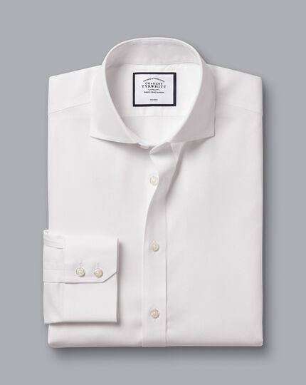 Spread Collar Non-Iron Royal Oxford Shirt - White