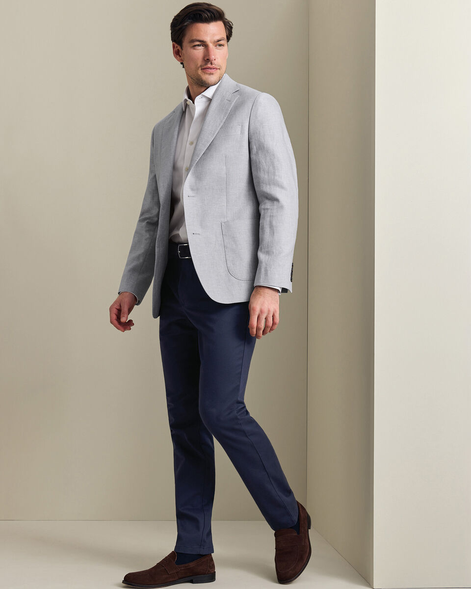 Veste en lin et coton - Gris argent