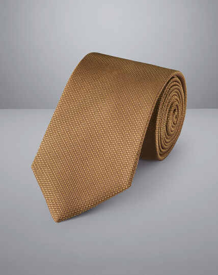 Stain Resistant Silk Tie - Gold