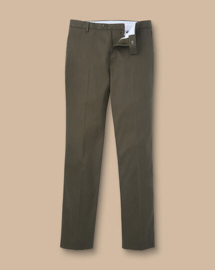 Smart Stretch Texture Pants - Olive Green