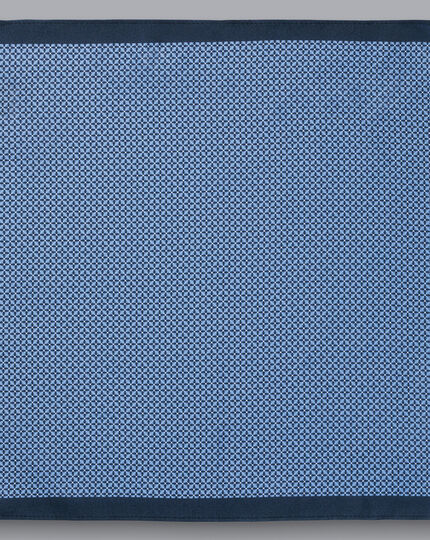 Bedrucktes Einstecktuch aus Seide - Kornblumenblau