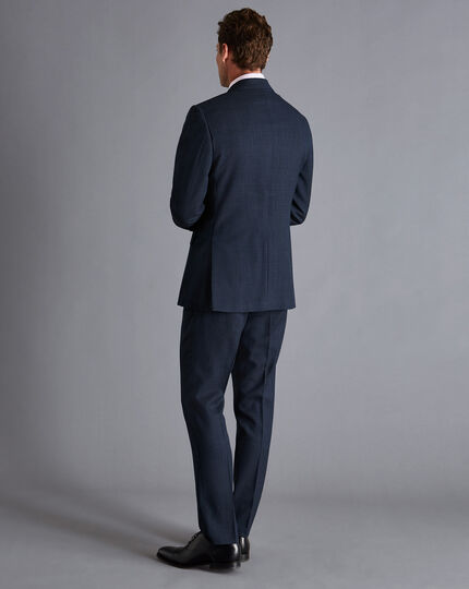 Textured Business Suit - Denim Blue