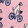 open page with product: Krawatte aus Seide mit Hund-auf-Fahrrad-Motiv - Rosa