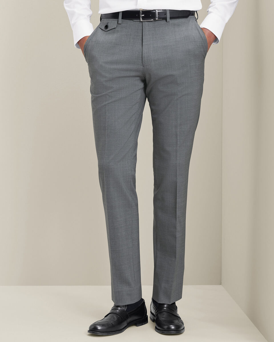 Wool Stretch Trousers - Grey