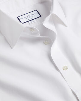 Bügelfreies Popeline-Hemd - Weiß
