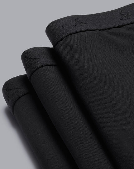 3 Pack Cotton Stretch Jersey Trunks - Black