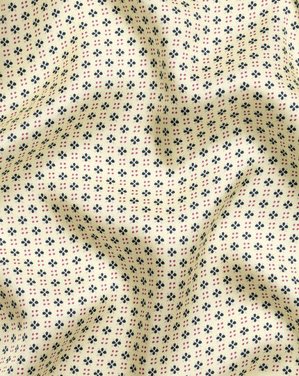 Mini Floral Print Pocket Square - Butter Yellow