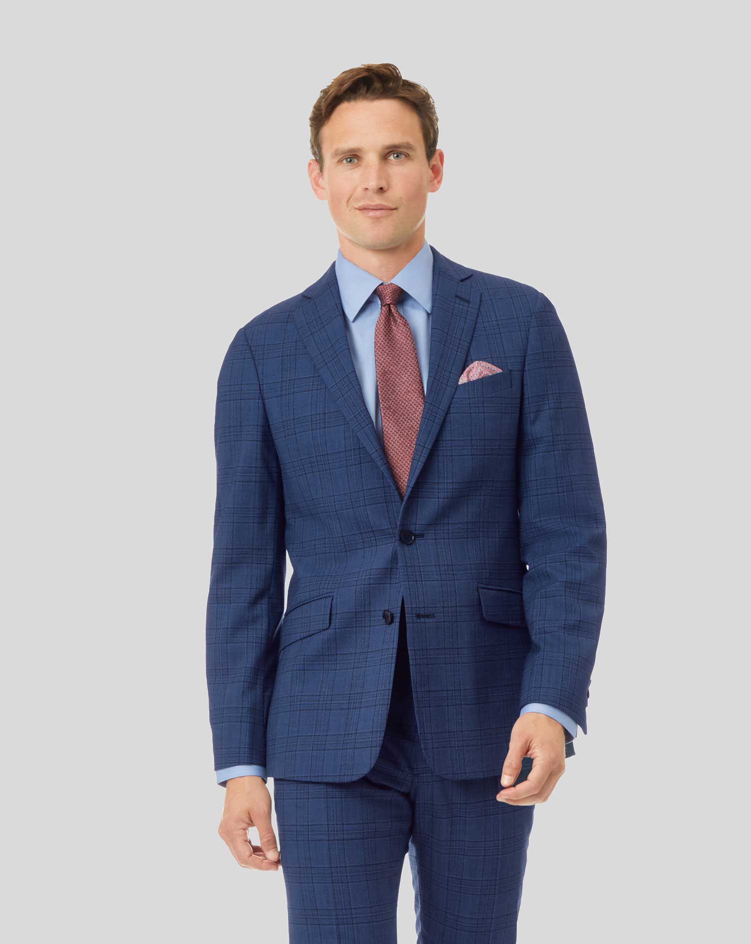 blue check suit jacket