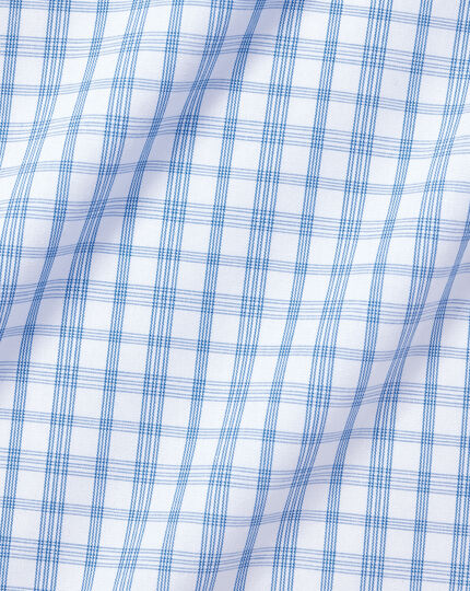 Spread Collar Non-Iron Graph Check Cutaway Shirt - Royal Blue