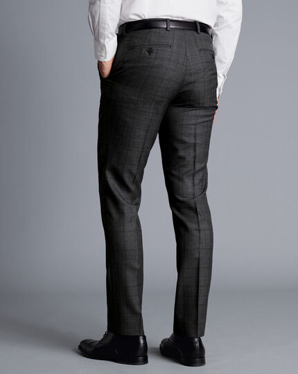 Ultimate Performance Check Suit Pants - Charcoal Grey