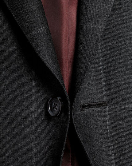 Italian Luxury Windowpane Suit - Grey