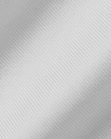 Spread Collar Non-Iron Twill Shirt - Silver Grey