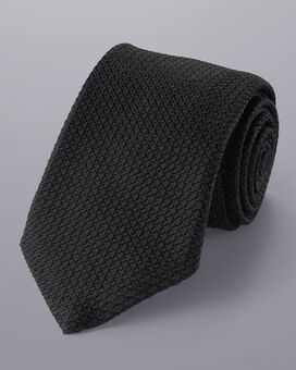 Silk Grenadine Italian Tie - Black
