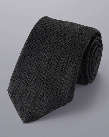 Silk Grenadine Italian Luxury Tie - Black