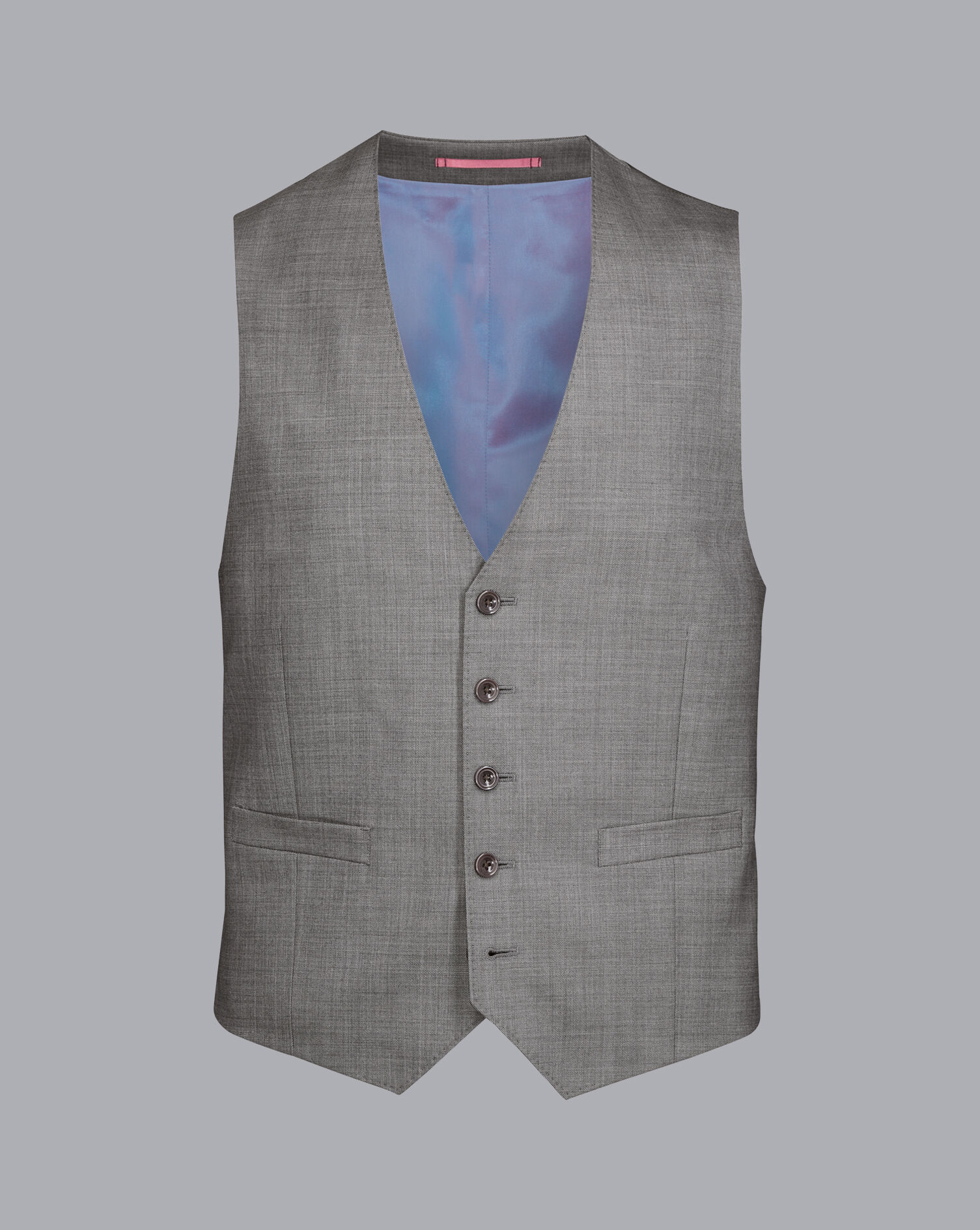 Sharkskin Suit Vest - Light Grey 
