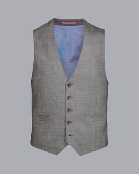 Sharkskin Suit Waistcoat - Grey