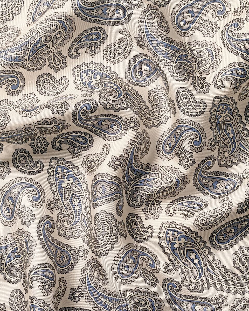 Silk Paisley Pocket Square - Ivory