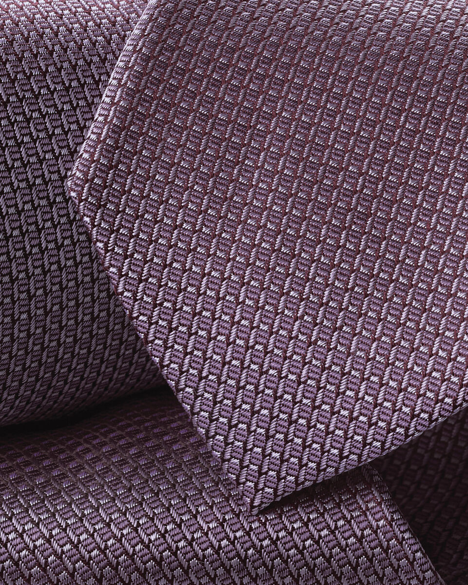 Silk Patterned Tie - Mauve Purple