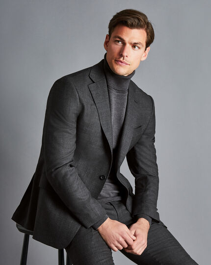 Ultimate Performance End-on-End Suit Jacket - Charcoal Grey