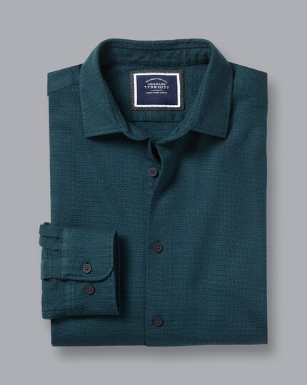 Brushed Flannel Shirt - Green & Navy