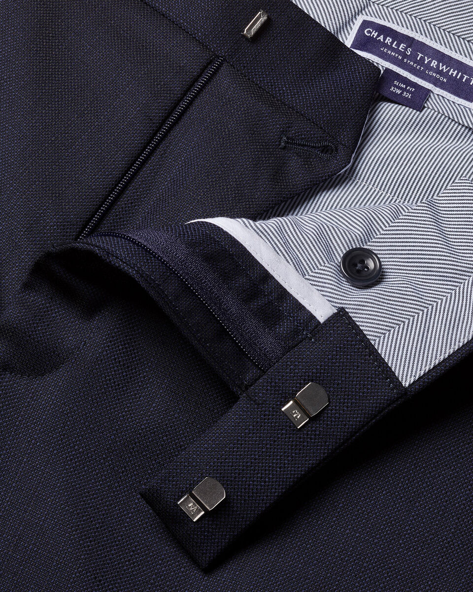 Italian Luxury Suit Pants  - Dark Navy
