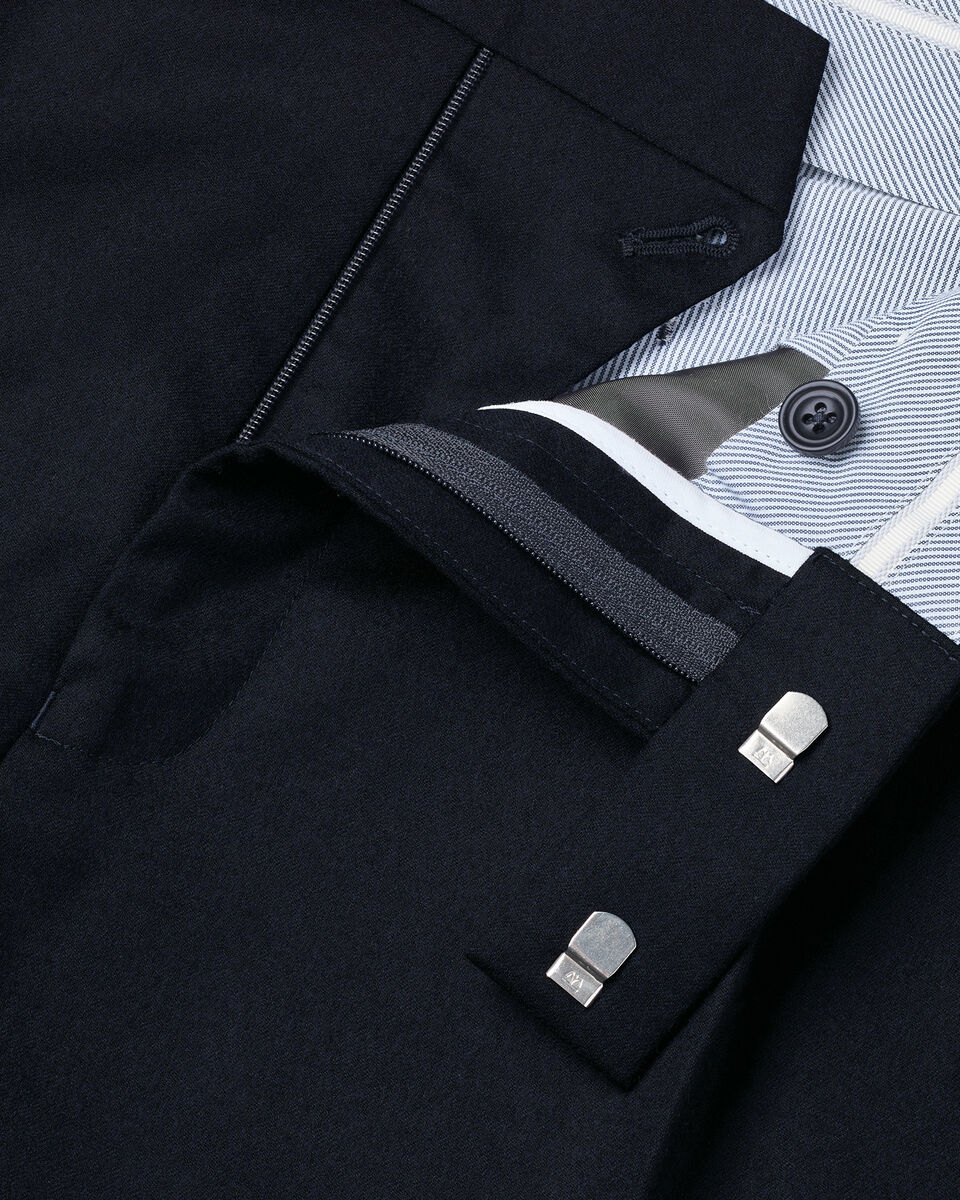 Italienische Anzughose aus Flanell&nbsp;- Marineblau