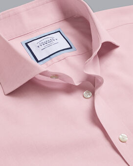 Cutaway Collar Non-Iron Poplin Shirt - Salmon Pink