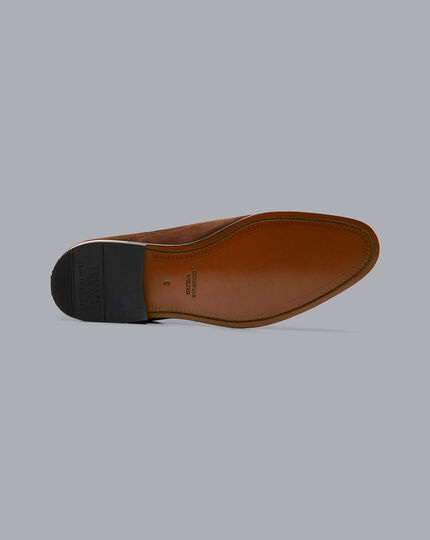 Oxford-Schuhe aus Wildleder - Walnussbraun