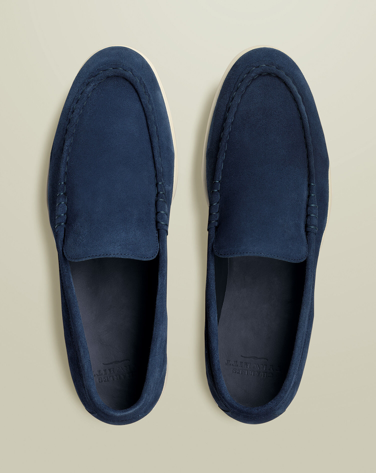 Suede Slip-On Loafer - French Blue | Charles Tyrwhitt