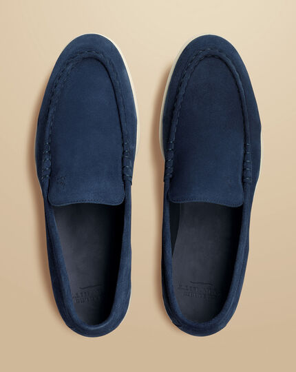 Suede Slip-On Loafer - French blue