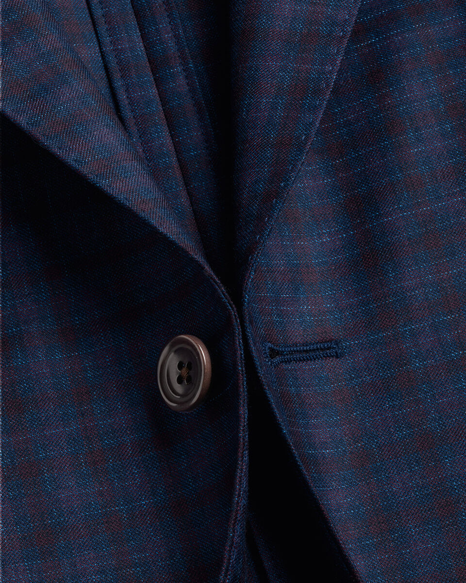 Veste de luxe italienne &agrave; carreaux - Bleu indigo