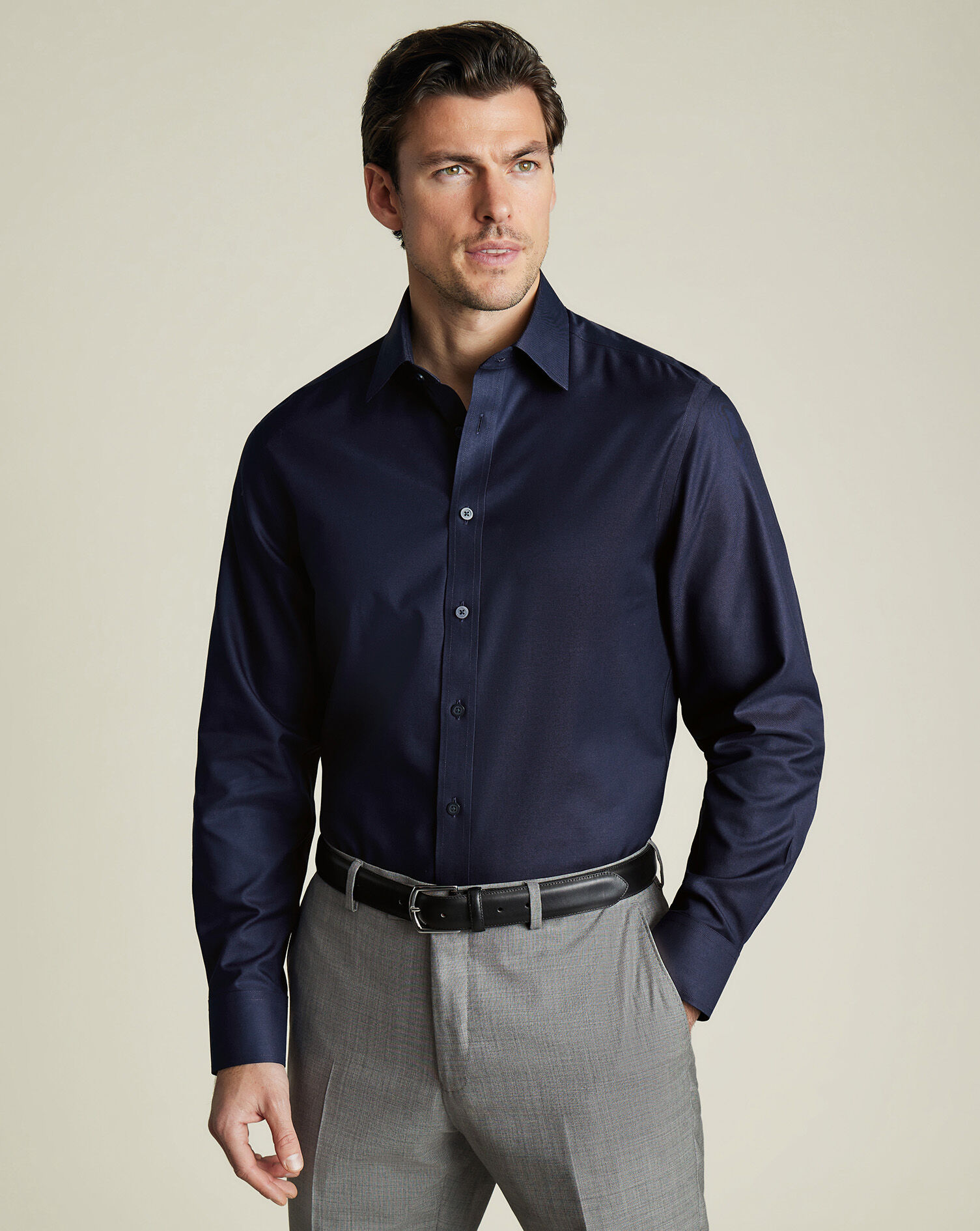Non-Iron Twill Shirt - Navy