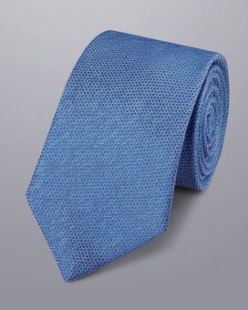 Cravate En Lin Et Soie - Bleu Océan