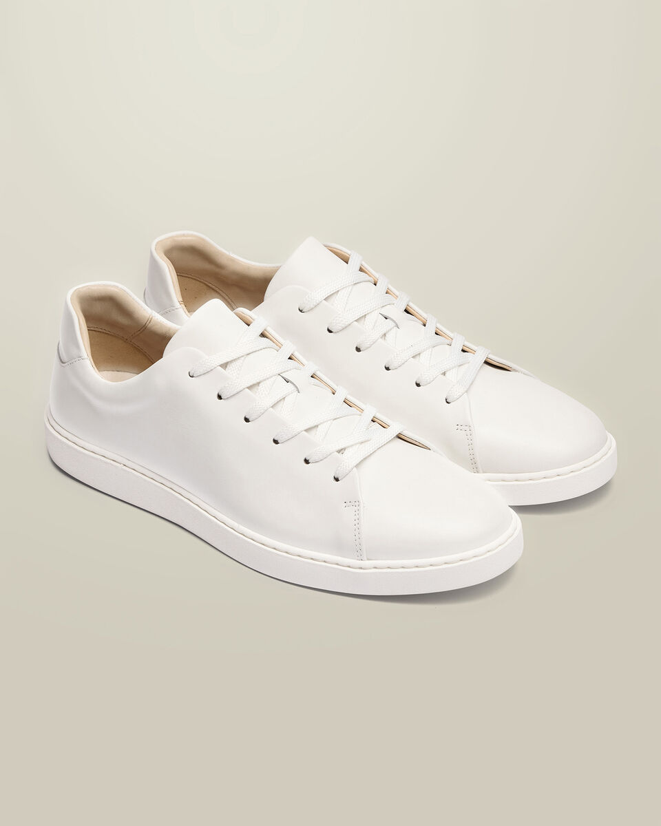 Baskets &eacute;l&eacute;gantes en cuir - Blanc