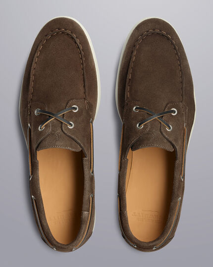 Suede Boat Shoes - Dark Chocolate