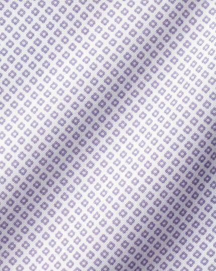 Semi-Cutaway Collar Non-Iron Motif Print Shirt - Lilac