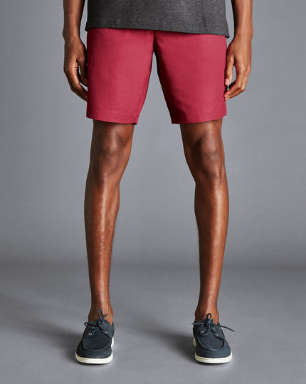 Shorts aus Baumwolle und Leinen - Rot