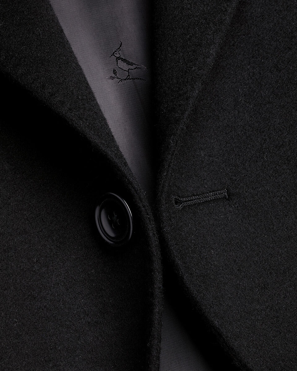 Pure Wool Overcoat - Black