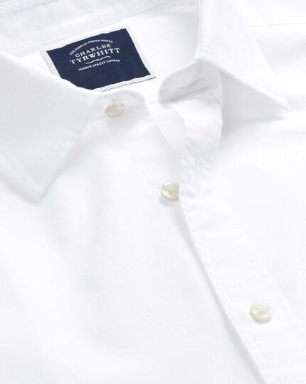 Cotton Linen Short Sleeve Shirt - White