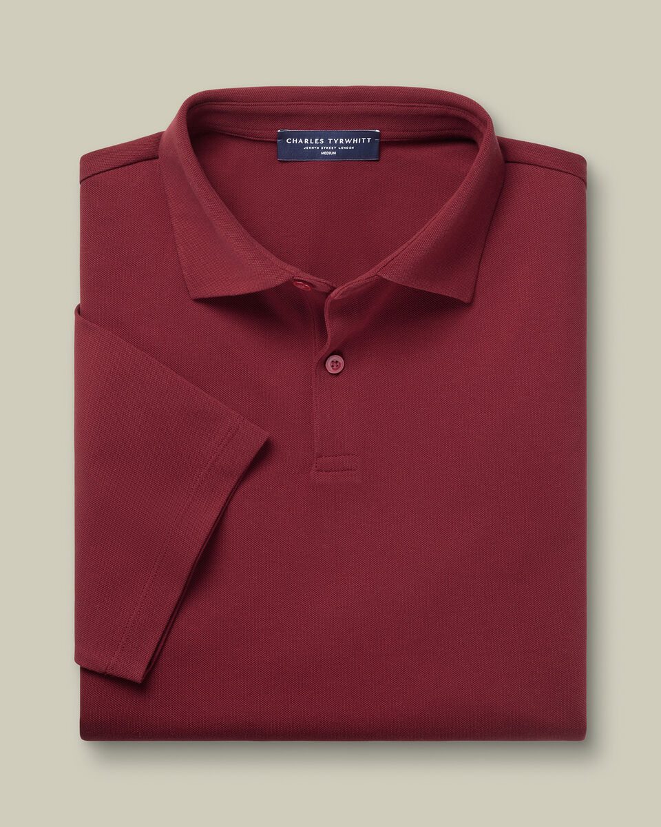 Smart Pique Polo - Maroon Red