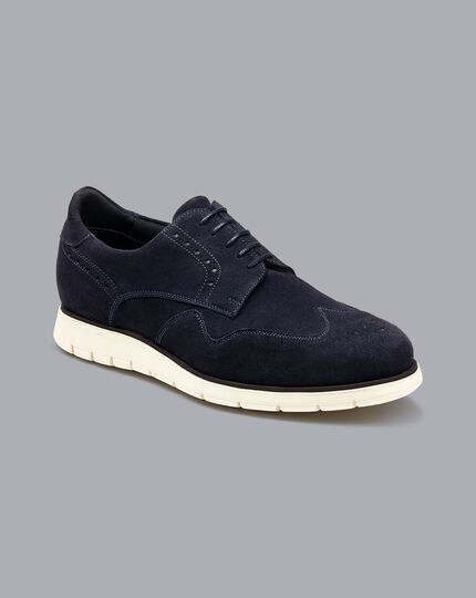 Suede Hybrid Trainers - Navy