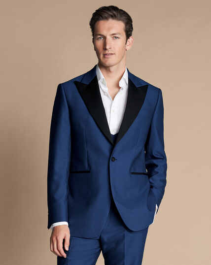 Peak Lapel Dinner Suit Jacket - Royal Blue