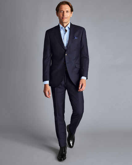 Italian Luxury Twill Suit - Navy 
